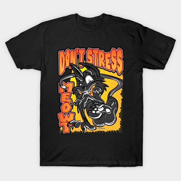 Don't Stress Meowt Black Cat by eShirtLabs T-Shirt by eShirtLabs